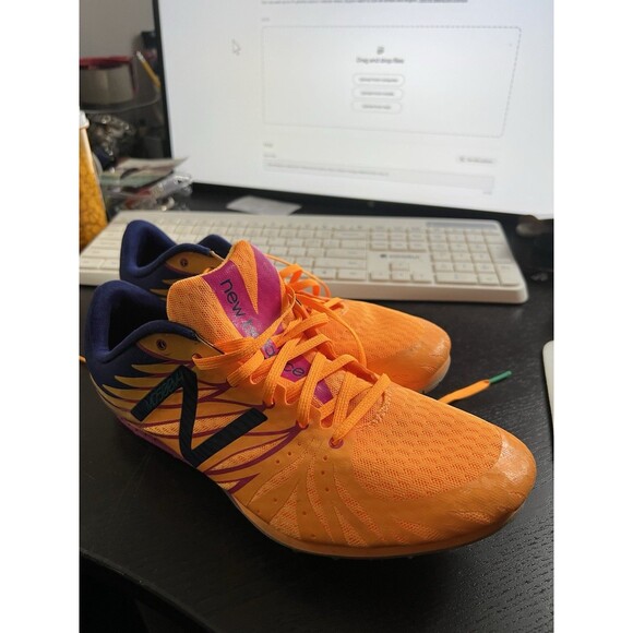New Balance MD500v4 MensTrack Spikes Blue Yellow Orange MMD500B4 Size 10 - Picture 7 of 10